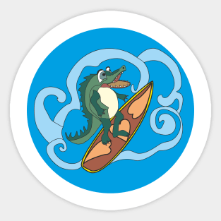 Crocodile surfer Sticker